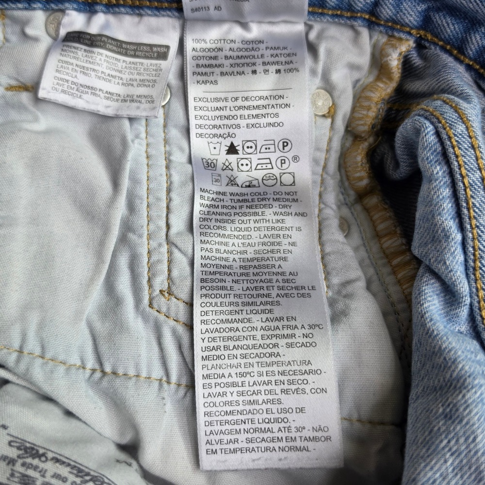 Levis Premium 501 Original Distressed Cutoff Denim Shorts Light Wash Raw Hem 24 - Picture 8 of 10